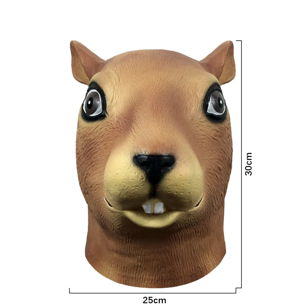 Latex-Eichhörnchenmaske, Ganzkopf-Tiermaske, Kostüm-Cosplay-Requisiten – Detail 5