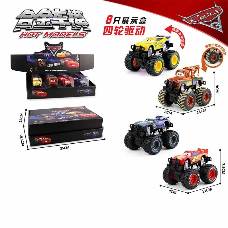 

4pcs Cartoon Disney Pixar Car Lightning Mcqueen Uncle Truck Jackson Storm 1:55 Diecast Metal Car Model Toys Kids Birthday Gifts