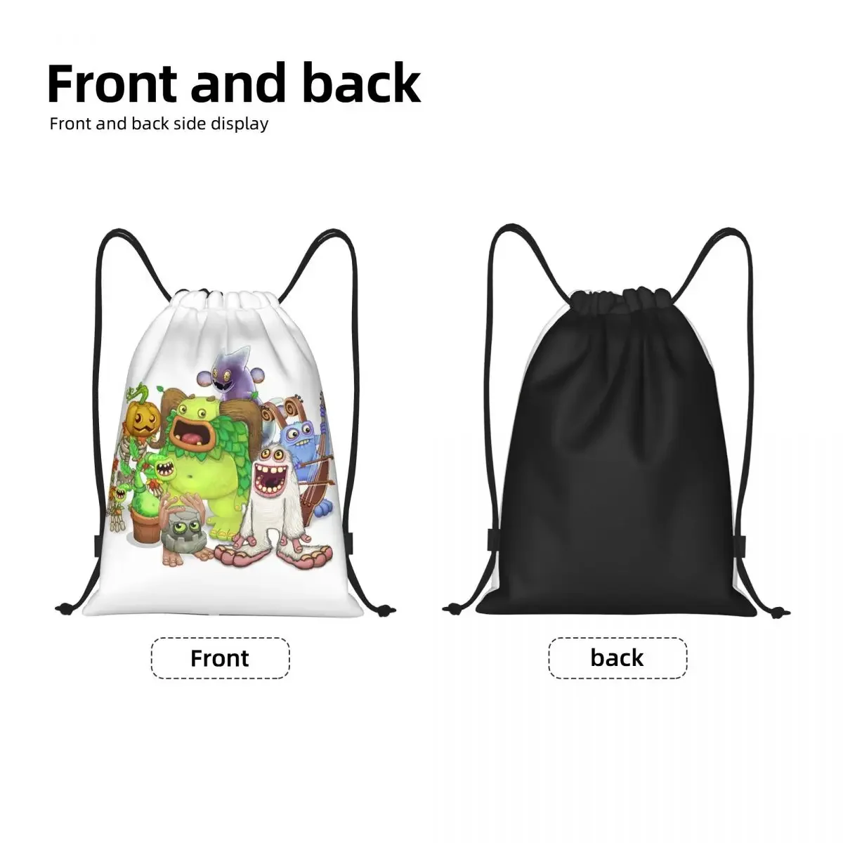 My Singing Monsters Drawstring Bags Men Women Foldable Gym Sports Sackpack Kawaii Cartoon Anime Game Training Storage Backpacks