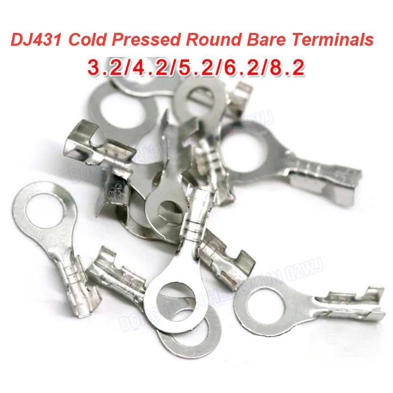 5 CPS DJ431 3.2 4.2 5.2 6.2 8.2 Cold Pressed Round Bare Terminals O-Type Lug Wiring Terminals