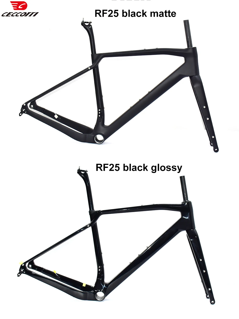 CECCOTTI DIY Farbiger Carbon-Fahrradrahmen für Gravel-Bikes, max. 50C Reifen, Werkspreis, 2 Jahre Garantie, T1000 Carbon-Rahmenset
