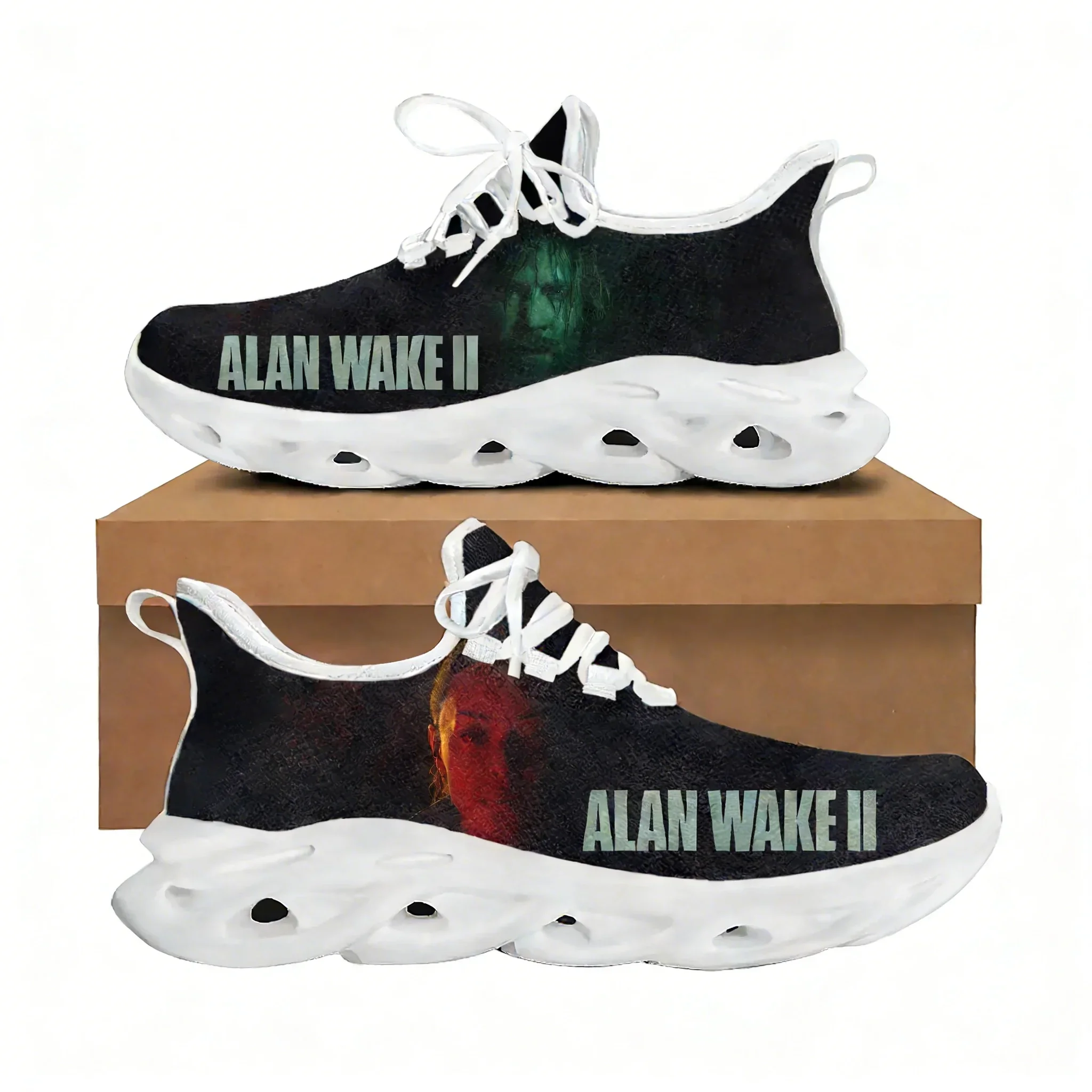

Alan Wake 2 Flats Sneakers Mens Womens Teenager Sports Running Shoes High Quality Cowboy Cartoon Custom Lace Up Mesh Footwear