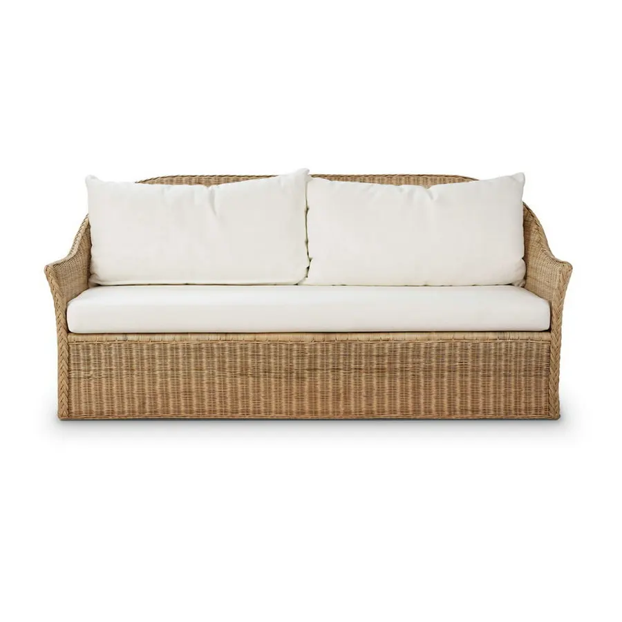 #Coastal Modern Indoor Garden Furniture Leisure Style Comfortable Seating Outdoor Rattan Sofa Set Cushions Wicker Couch forHotel