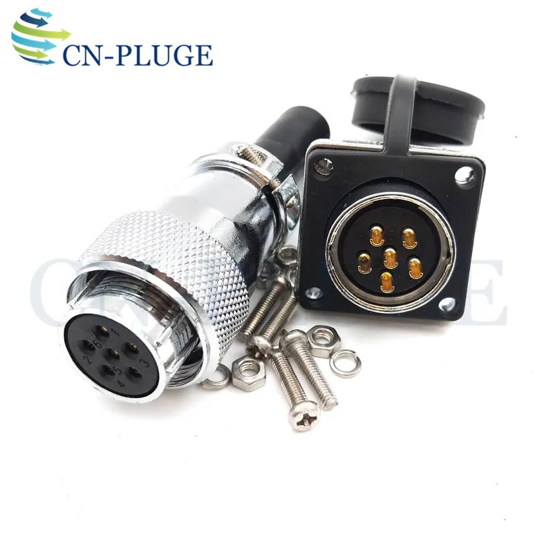 WS20 Connector Square Panel Mount 2 3 4 5 6 7 8 9 10 12 Pin Communication Aviation Cable IP67 Waterproof Female Plug Socket