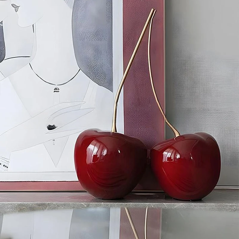 Modern Home Resin Cherry Decoration Model Room Living Room Entrance Desktop Creative Decorations office accessories