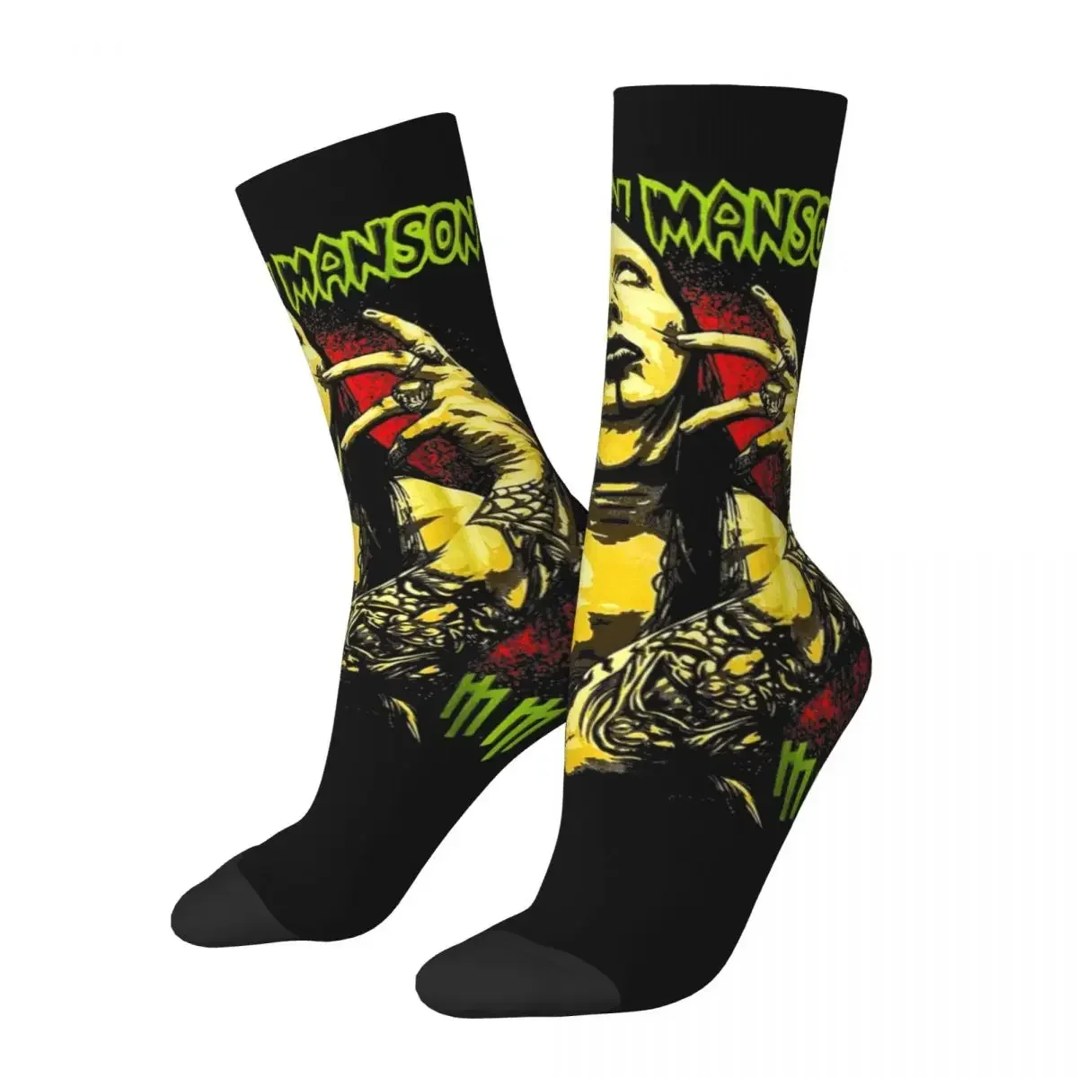 Winter Warm Fashion Unisex Marilyn Manson Socks Sweat Absorbing Middle Tube Socks