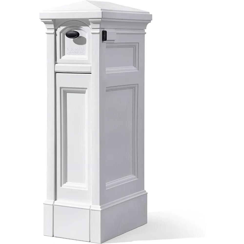 Atherton Reserve Storage Mailbox & Post, Extra Storage, Weather Resistant, Large Outdoor Mailboxes, Made of Durable Plasti