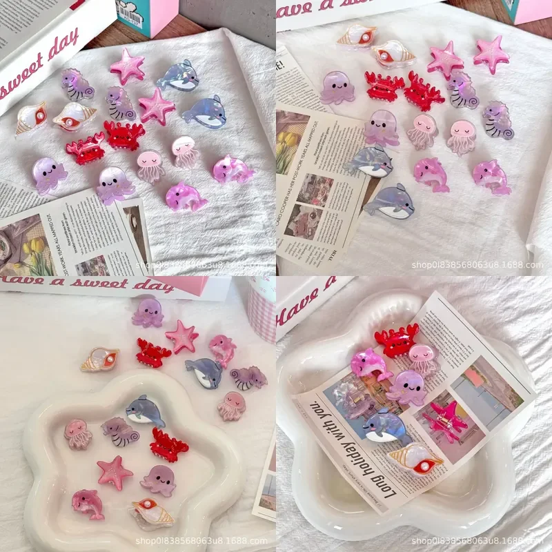Cute Dolphin Hair Clip for Women Fun Marine Animal Trumpet Grab Clip Sweet Cool Bangs Side Broken Hair Jewelry No Hurt Hair