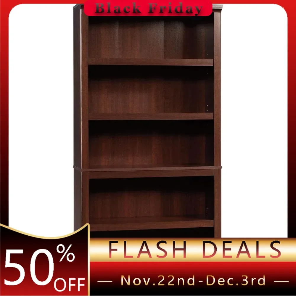 Sauder Miscellaneous Storage 5 Bookcase/Book Shelf, L: 35.28" x W: 13.23" x H: 69.76", Select Cherry finish