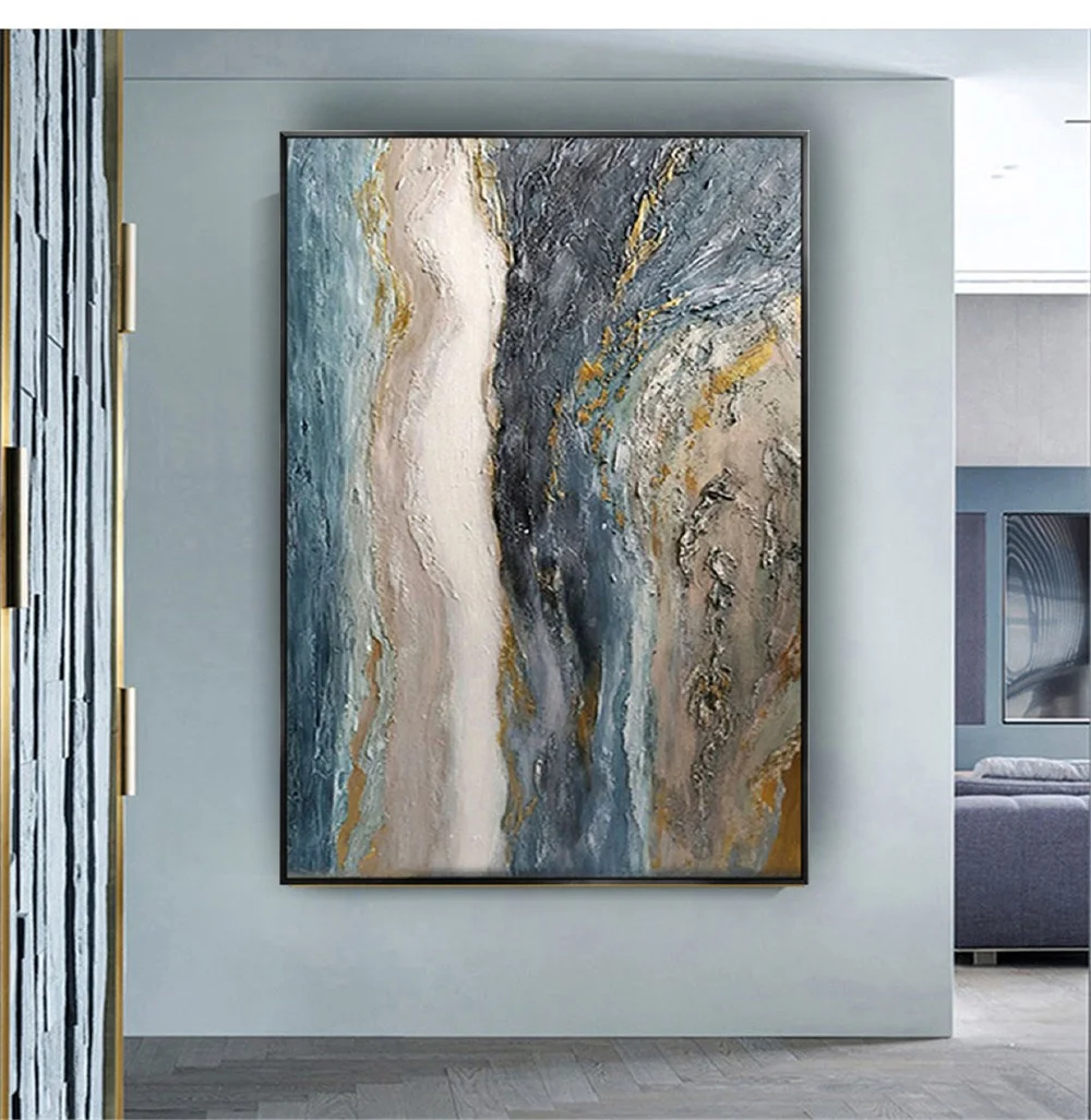 Nordic Interior Canvas Picture Decor Home Mural Real Handmade Abstract Heavily Texture Oil Painting Showpiece Wall Art Poster