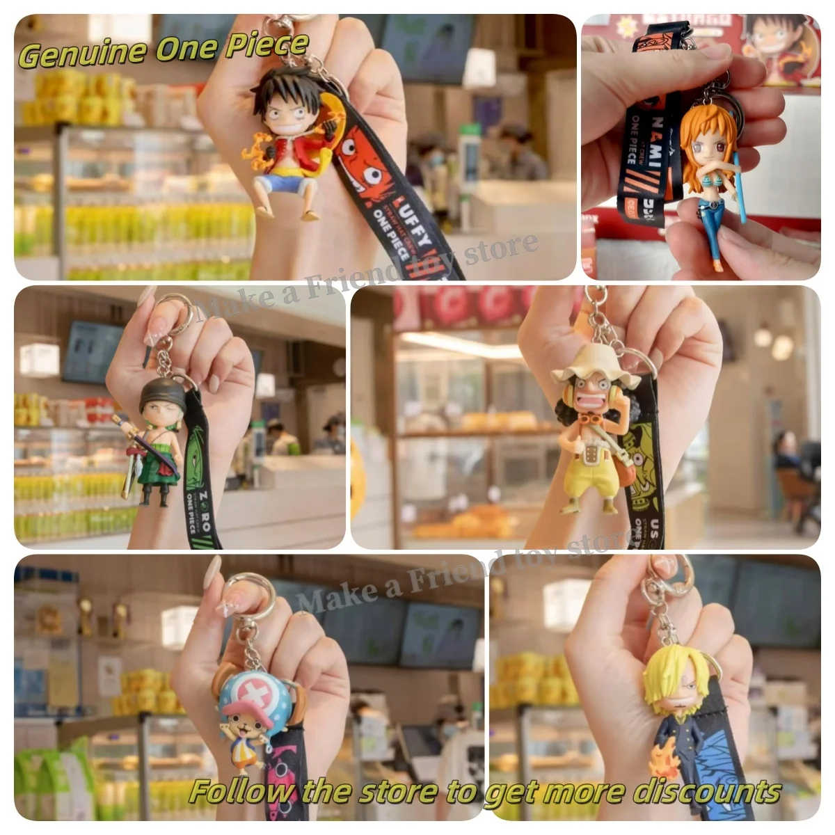 

Genuine One Piece Monkey D. Luffy Roronoa Zoro Sanji Chopper Nami Action Figure Blind Box Keychain Pendant Ornament Toy Kid Gift
