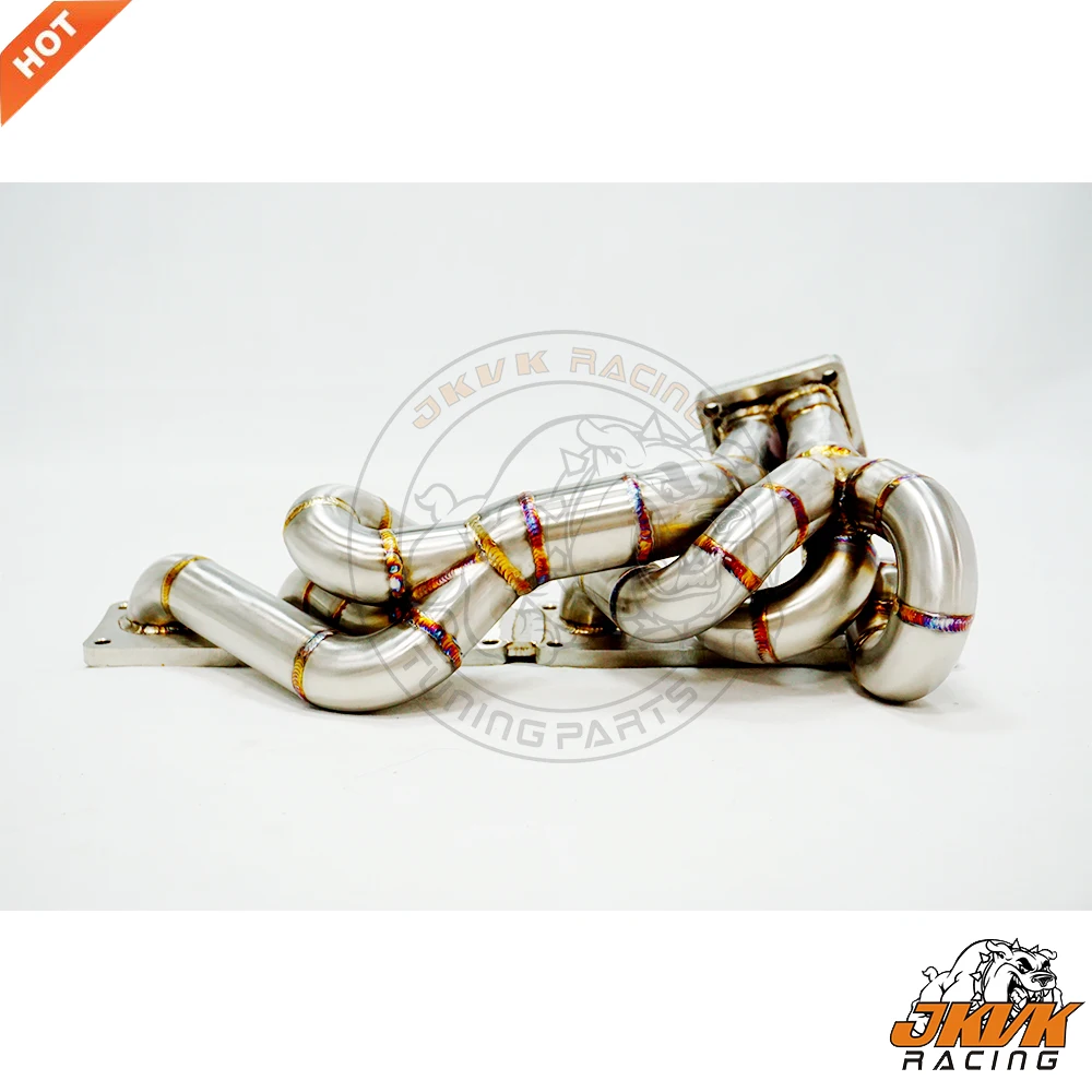 JKVK RACING SS304 42mm OD Brushed Surface 3.0mm thick T4 Single Turbo Manifold For BM W 135i 335i  N54 Top Mount