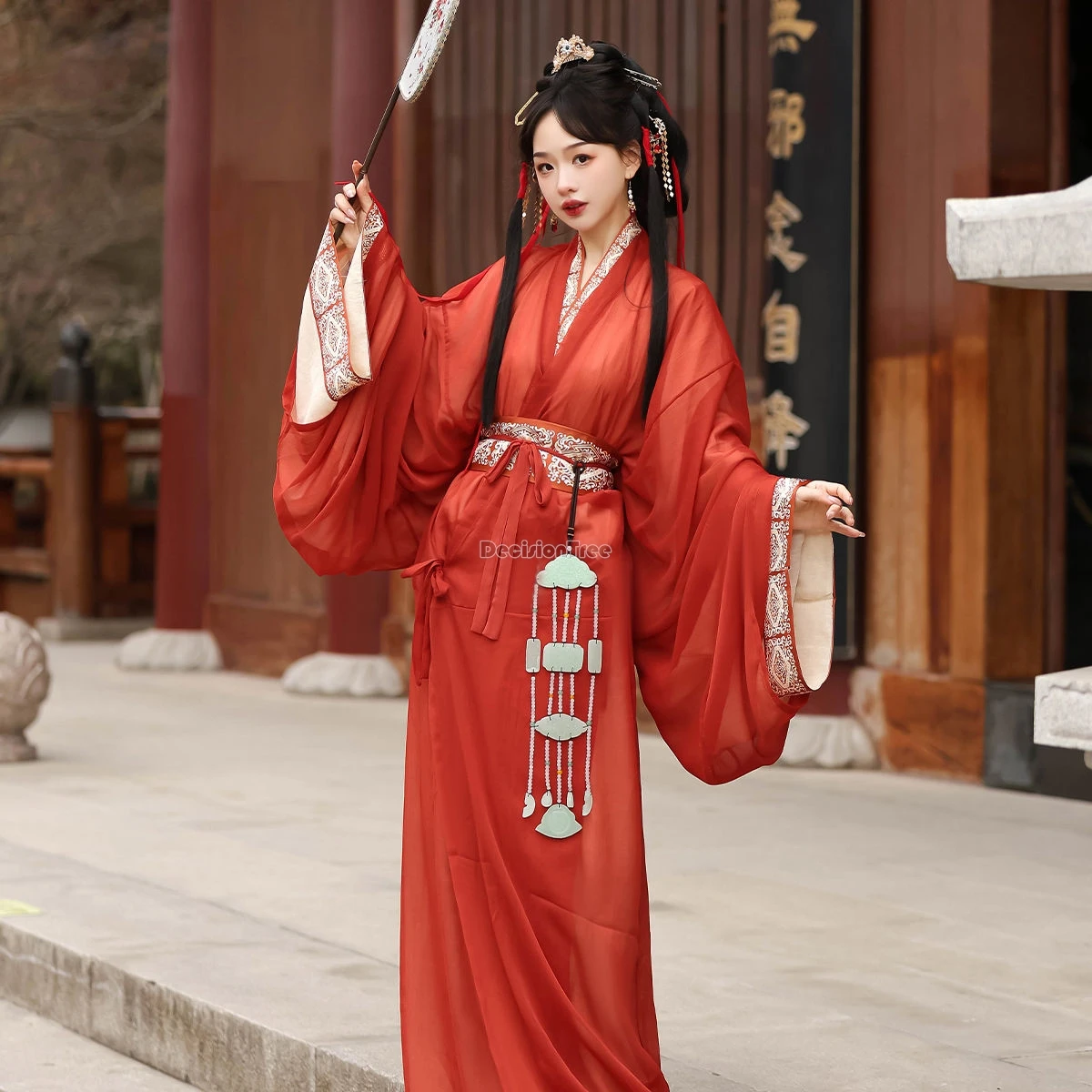 2024 chinese wei jin dynasty imperial palaces women's wearing elegant classical dignified hanfu set retro embroidery daily suit