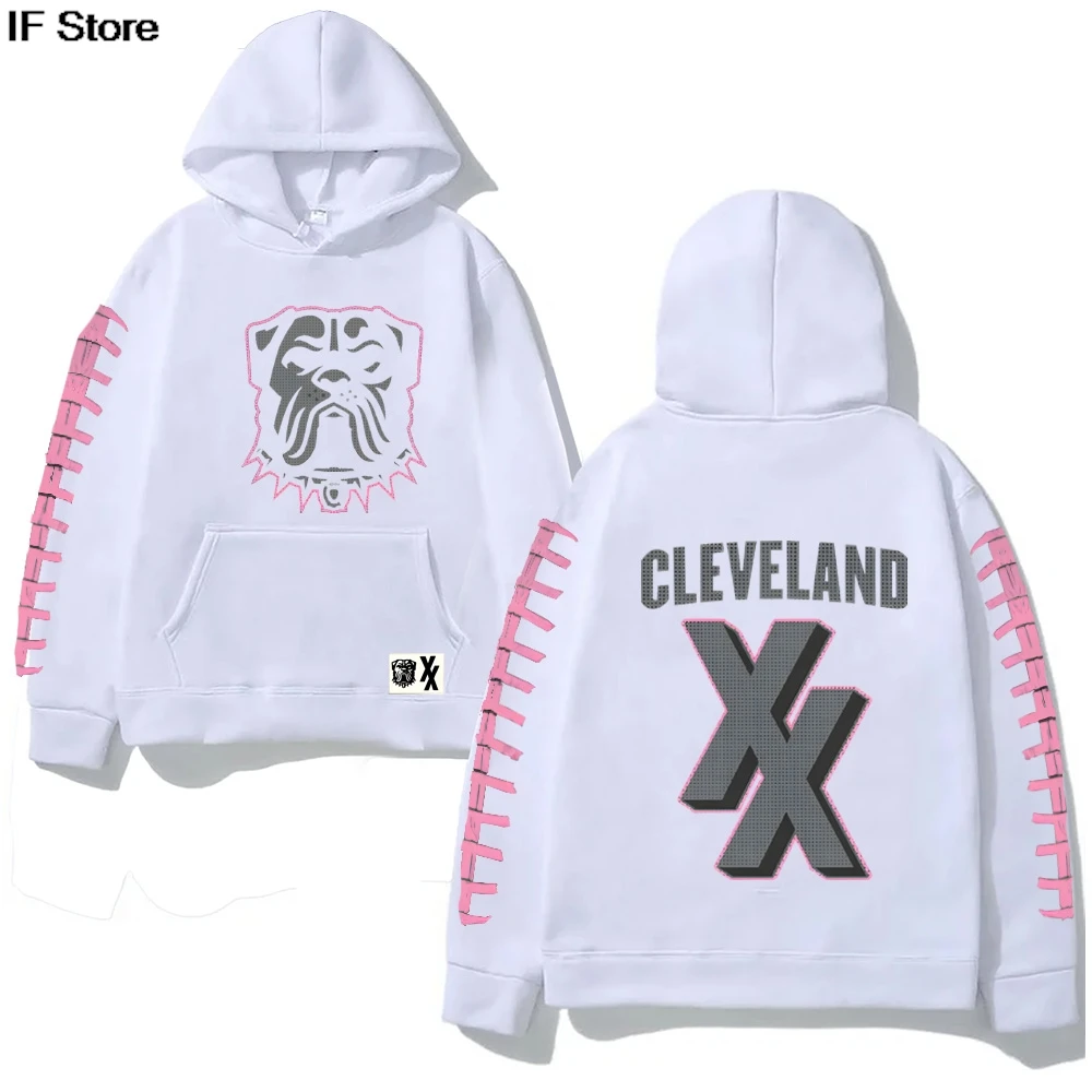 mgk x كليفلاند براون طويلة الأكمام هوديي لخريف/شتاء جديد الجرونج بلوزات فاسق ملابس طويلة الأكمام مقنعين البلوفرات #2