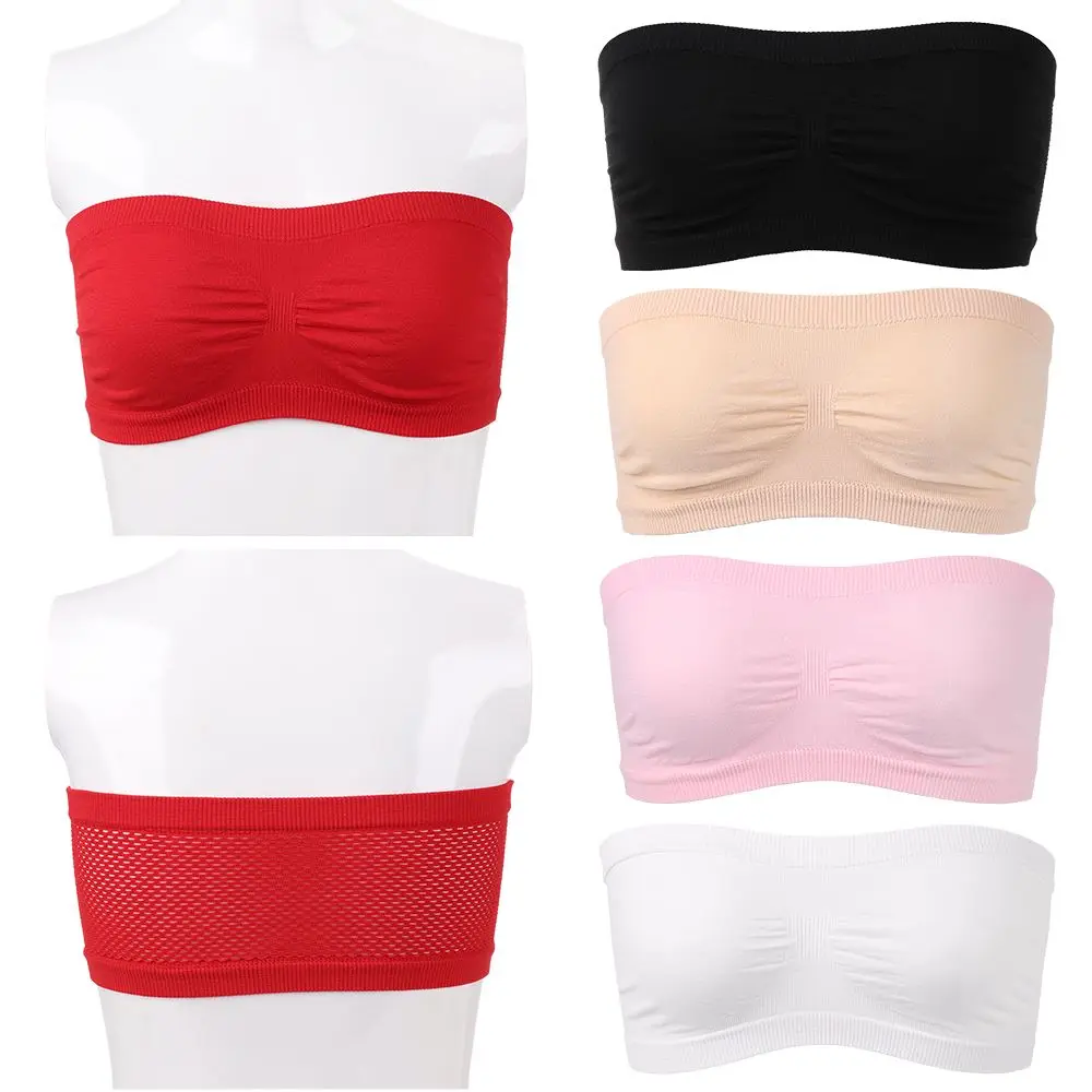 Women Seamless Strapless High Elastic Wrapped Invisible Strapless Chest Wraps Tube Tops Sports Pregnant mothers Bra Fashion