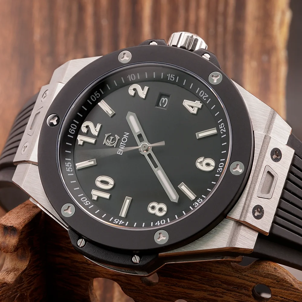 

ENITON 42mm Stainless Steel Movimento Autom á tico Night Light Business Luxury سا동ةイدرجال NH35 Watch Waterproof Men's Watch