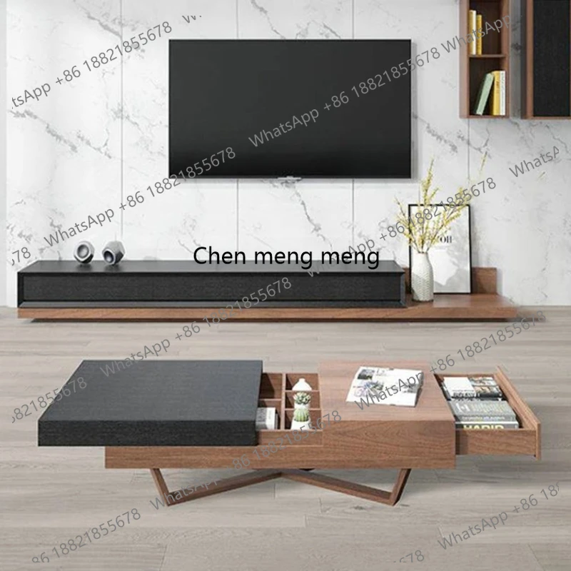 

Nordic Retractable Coffee Table Popular Special Metal Durable Coffee Table Sleek Enjoy Living Room Furniture Salongbord