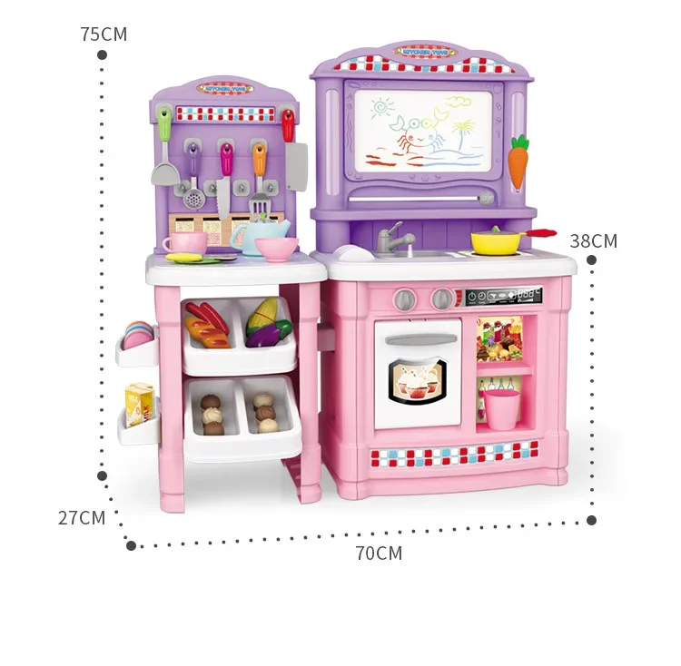 [Funny] kid's Kitchen toy Sets cook rice Can discharge water Simulation kitchen Cooking Play house toys for girl birthday gift