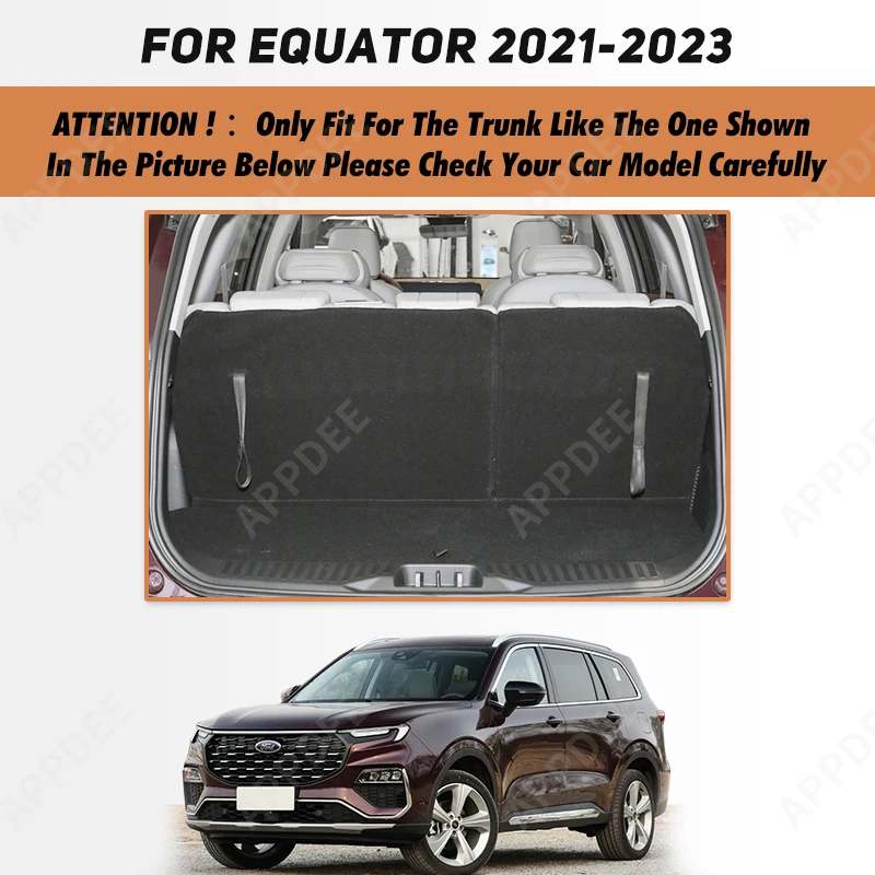 Auto Full Coverage Trunk Mat For Ford Equator 2021 2022 2023 Anti-Dirty Car Boot Cover Pad Cargo Liner Interior Protector Access