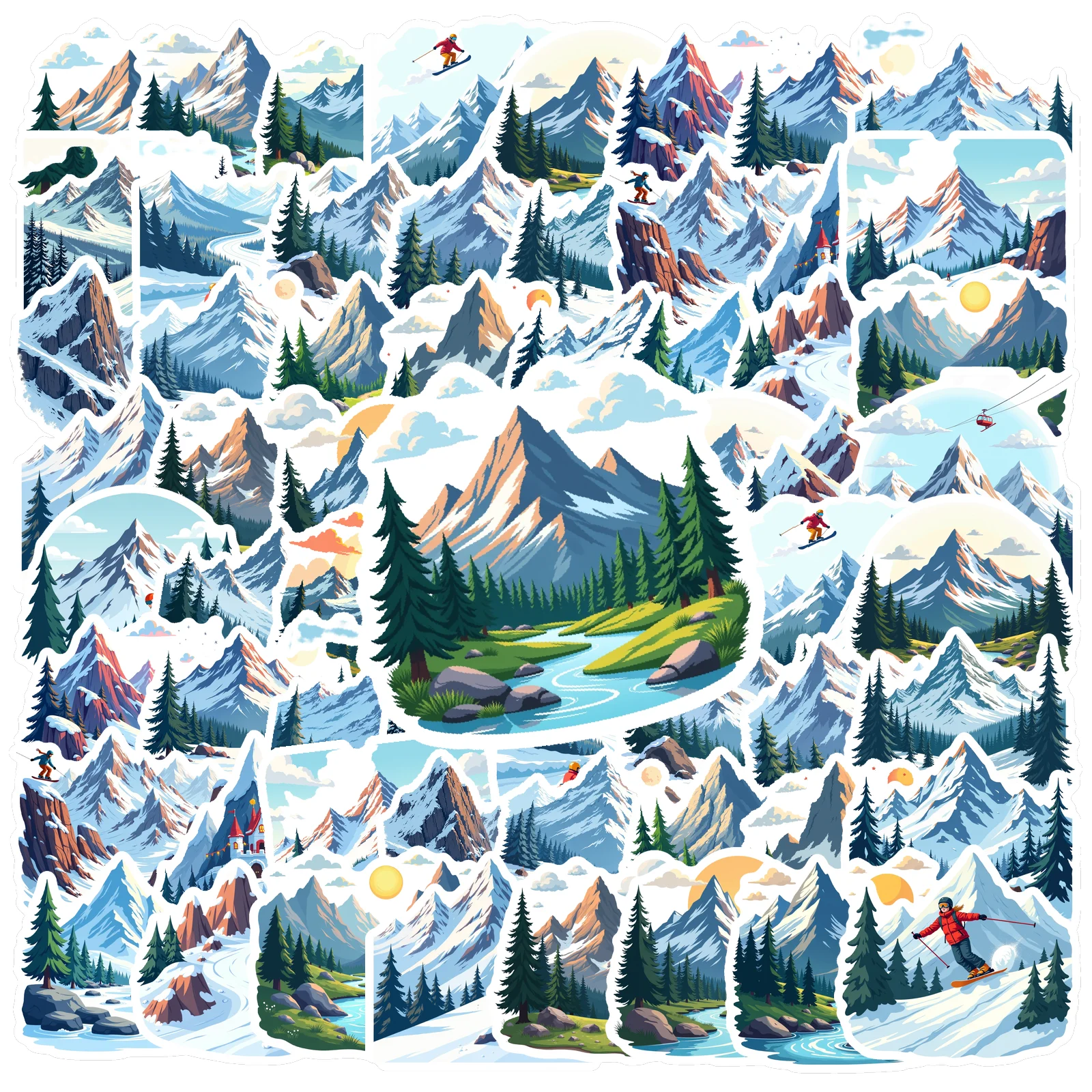 35pcs-70pcs Vivid Stickers Cartoon Stationery Stickers DIY Stickers For DIY Phone Laptop Scrapbook Bike Guitar Laptop Helmet