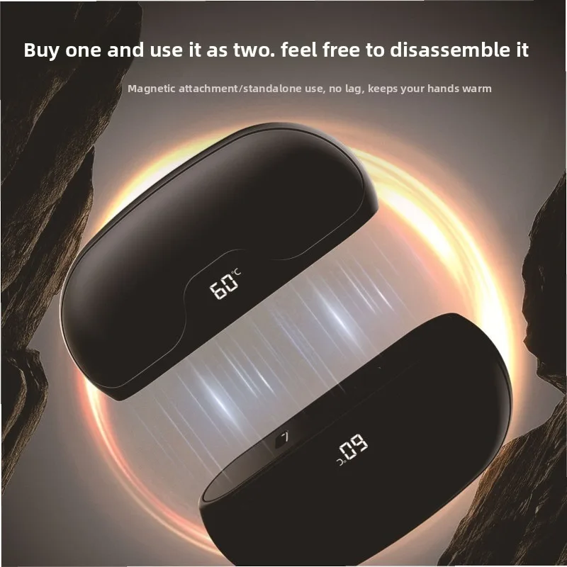 

USB Charging Magnetic Hand Warmer Electric Heating Portable Heater with Digital Temperature Display