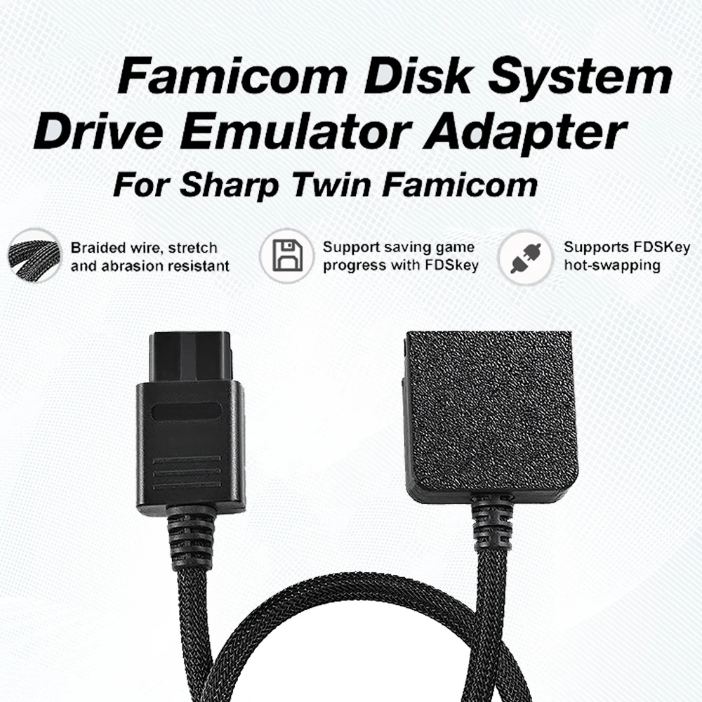 Famicom Disk System Drive Emulator Adapter Cable For Sharp Twin Famicom Game Console Support Hot-swappable