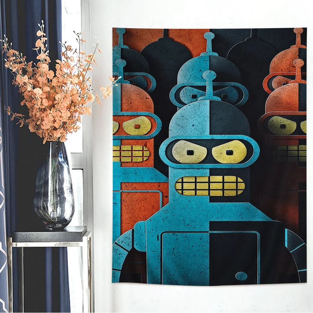 

F-Futurama B-Bender Wall Tapestry Bohemian Wall Tapestries Mandala Wall Hanging Home Decor