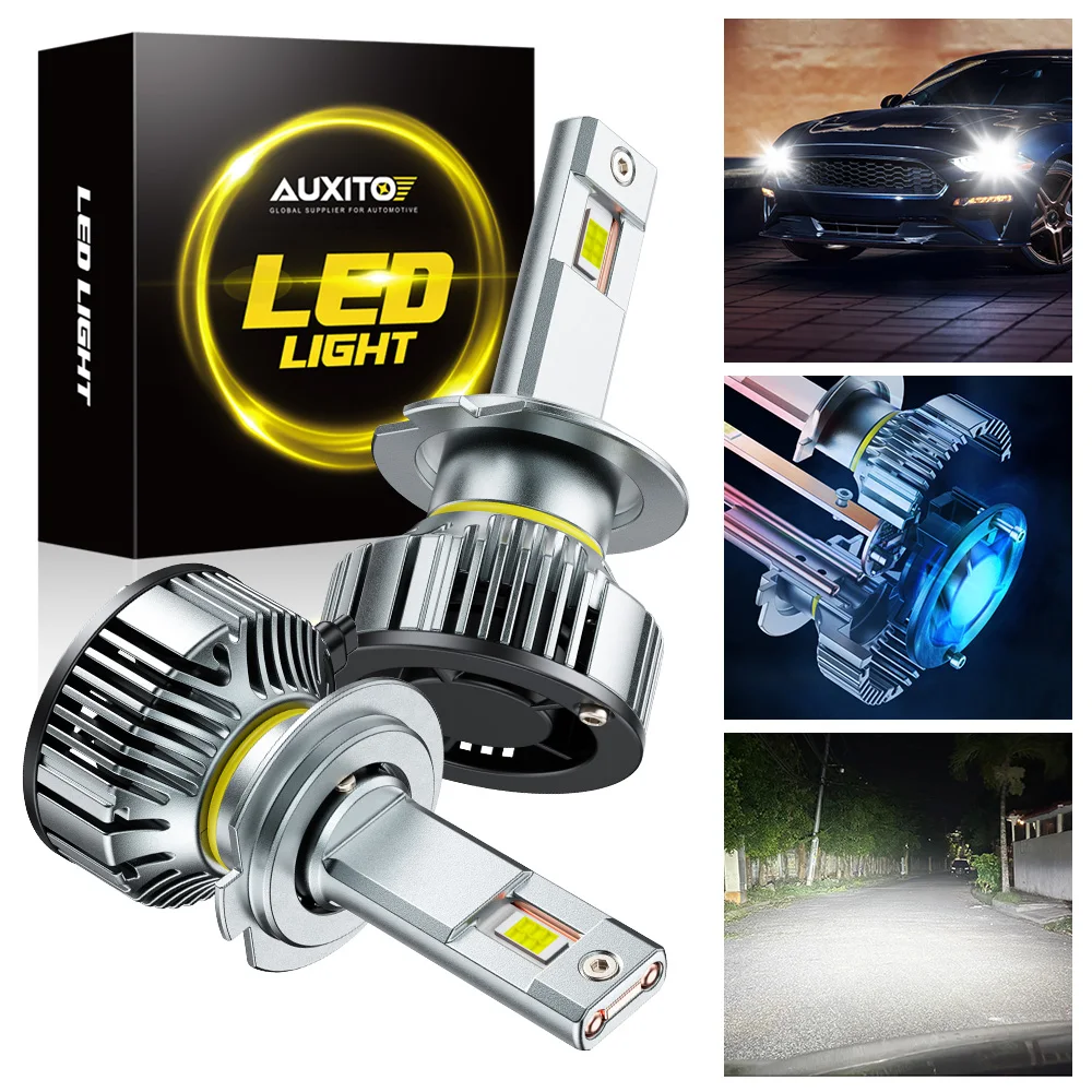 

AUXITO 2Pcs H7 LED Canbus Headlight with Fan For VW mk7 golf 6 Passat Tiguan Ford BMW Mercedes W204 W202 W245 W211 6500K White