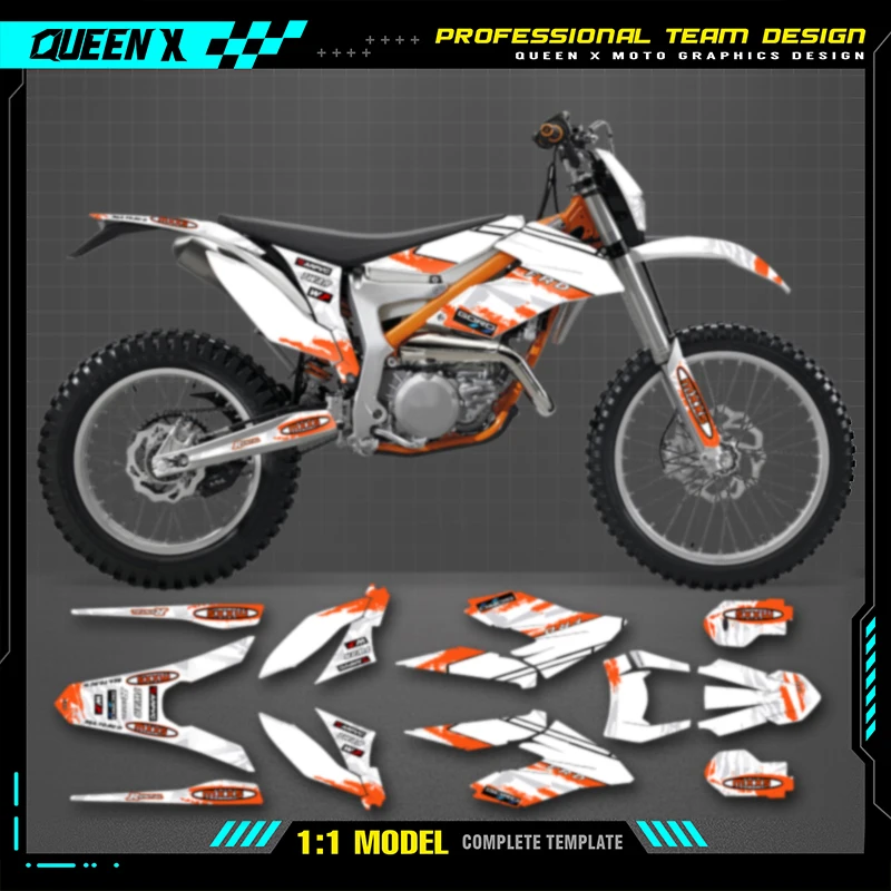 

QUEEN X MOTO Motorcycle Team Graphics Decal Stickers Kits For KTM Freeride 2012-2017 2018-2021