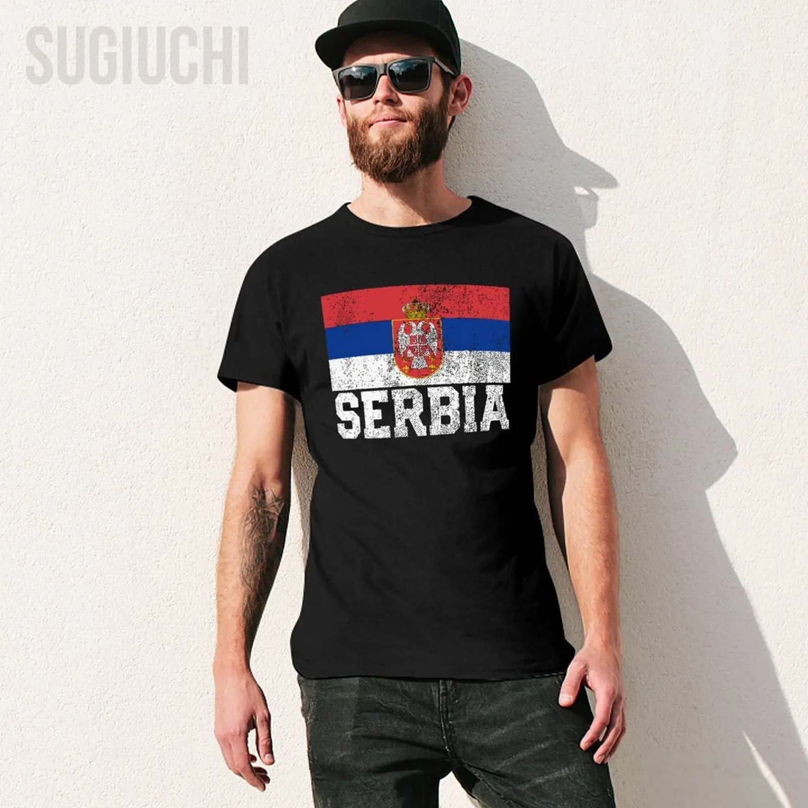 Unisex Men Serbian Serbia Flag National Pride Tshirt Tees O-neck T Shirts Women Boys 100% Cotton T-Shirt