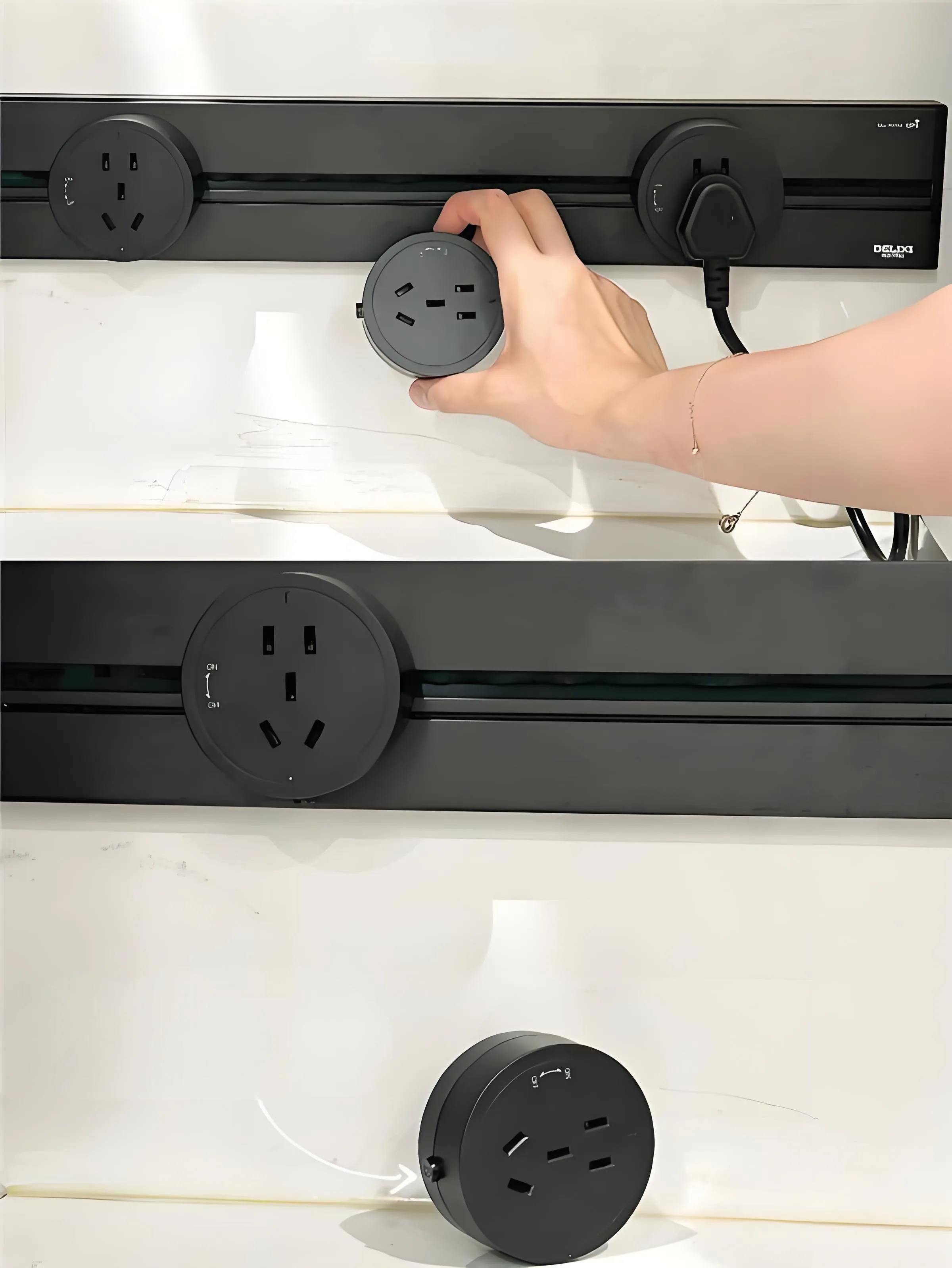 5PCS Track Sockets Plug UK US EU Electric Wall-Mounted Power Surface Household Sockets Plug With LED Adapters/Plugs