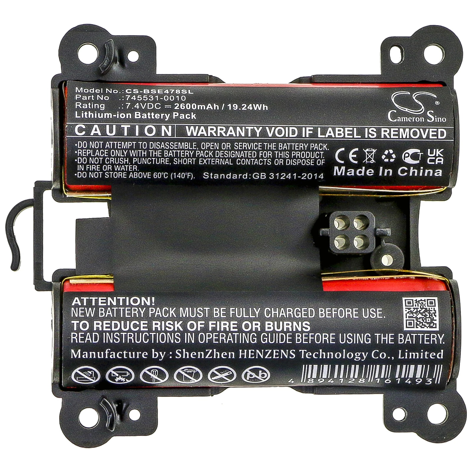 

Speaker Battery For BOSE:745531-0010,071478,Soundlink Revolve+ 2,Soundlink Revolve Plus 2,Soundlink Revolve+,--2600mAh / 19.24Wh