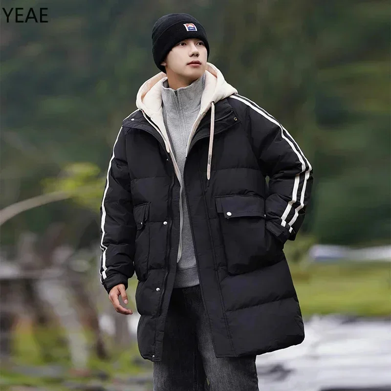 Hood Drawstring Long Down Jacket Man Designer Clothes Men Duck Padding Winter for Casual Sack Male Coat