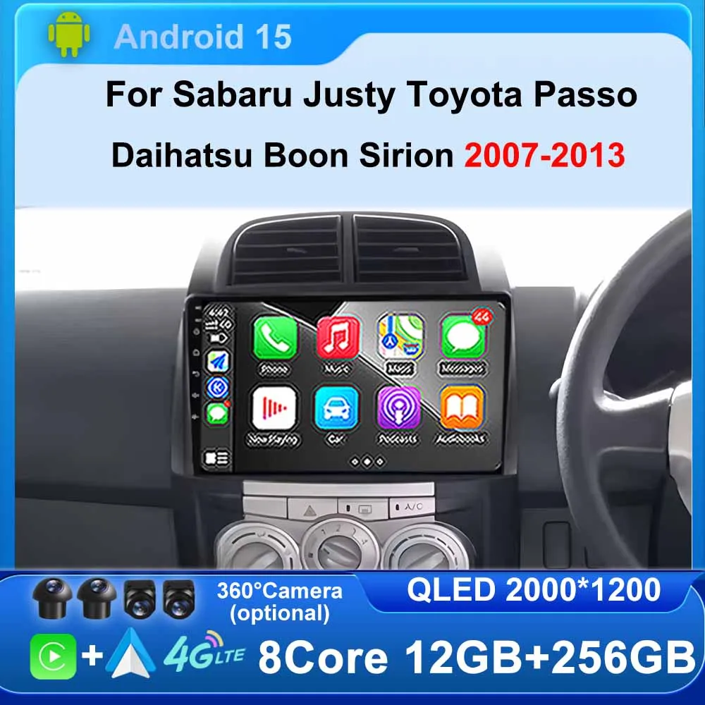 

For Sabaru Justy Toyota Passo Daihatsu Boon Sirion 2007-2013 Wireless CarPlay Android Auto Radio Car Multimedia Video GPS Tools
