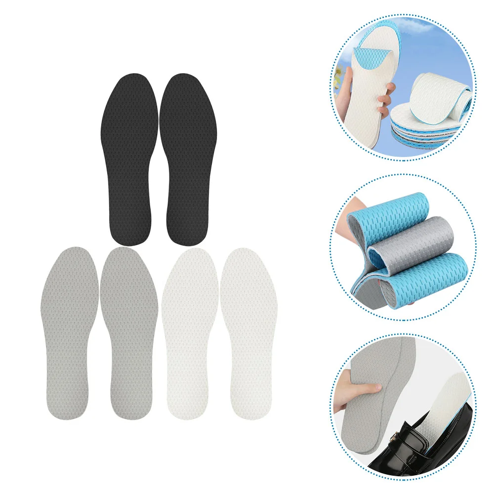 

3 Pairs Accessories Latex Insoles Shoe Pads Boot Inserts for Women Women's Breathable