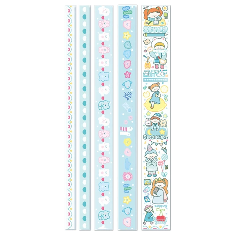 5 шт., эстетические маскировочные ленты, наклейки для детей, студентов, DIY, ремесленный дневник, планировщик