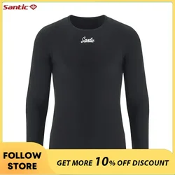 Santic Men's Cycling Underwear Long Sleeve Autumn Winter Warm Riding Cycling Jersey Bottom MTB Bike Fleece Base Layer Asain Size