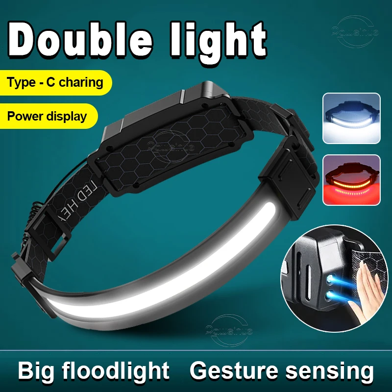 Multifunction Rechargeable Head lamp Powerful Led Sensor Headlamp Waterproof Outdoor Camping Head Flashlight Usb Portable Lights