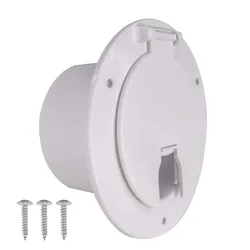 RV Electrical Cable Hatch 5inch With Lid Power Cable Cord Hatch Cover Round Accessory For Trailer Yacht Camper Boat Truck