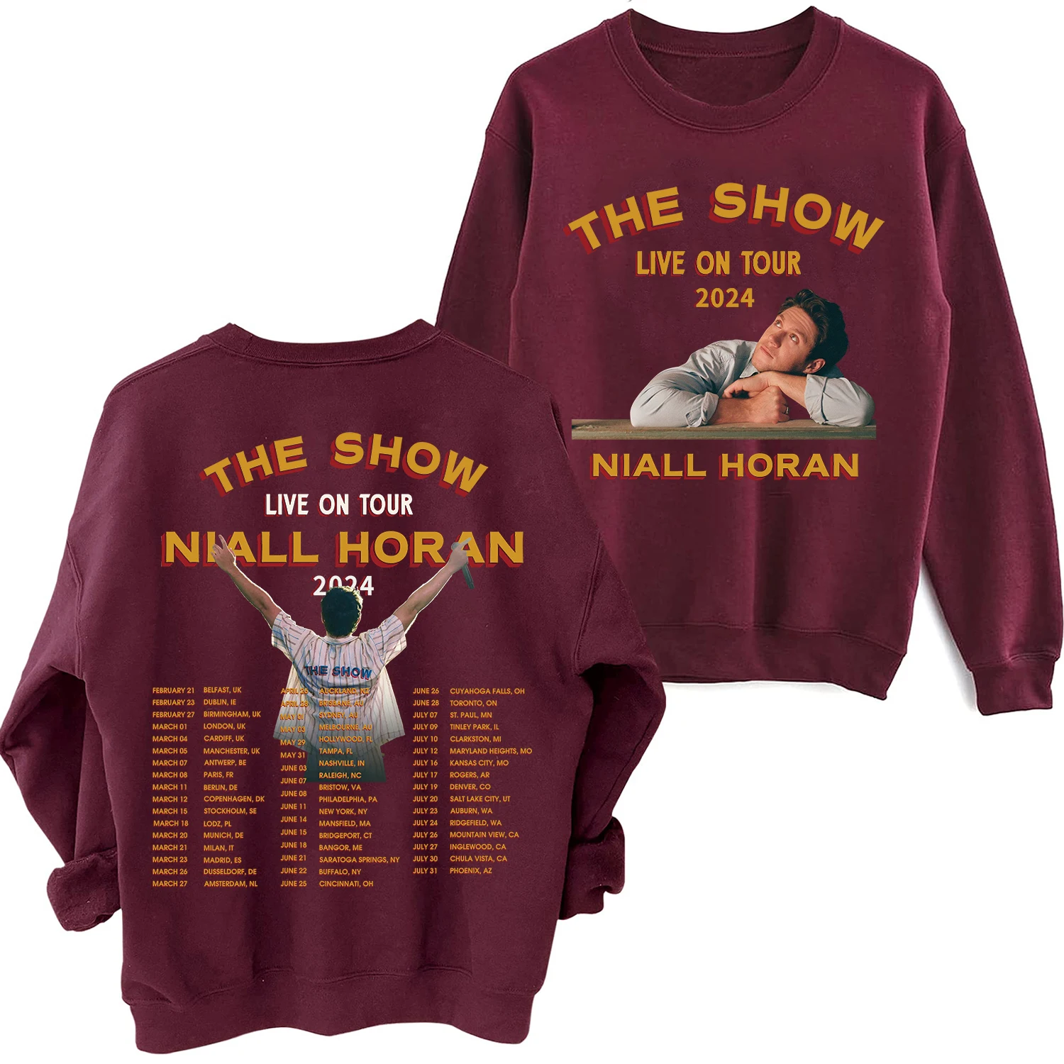 2024 Niall Horan The Show Live On Tour Sweatshirt Man Woman Crewneck Streetswear Hoodie Fans Gift