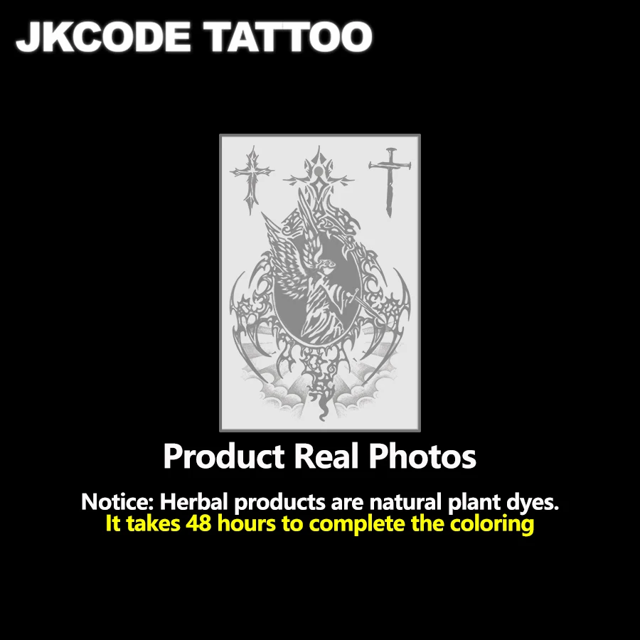 وشم شبه دائم بتصميم مقاوم للماء، وشم متقاطع على طراز Y2K مرسومة يدويًا - وشم رجالي عصري على الطراز الإنجليزي والألماني - وشم مؤقت للرقبة والأيدي والأصابع يدوم طويلاً لمدة 15 يومًا