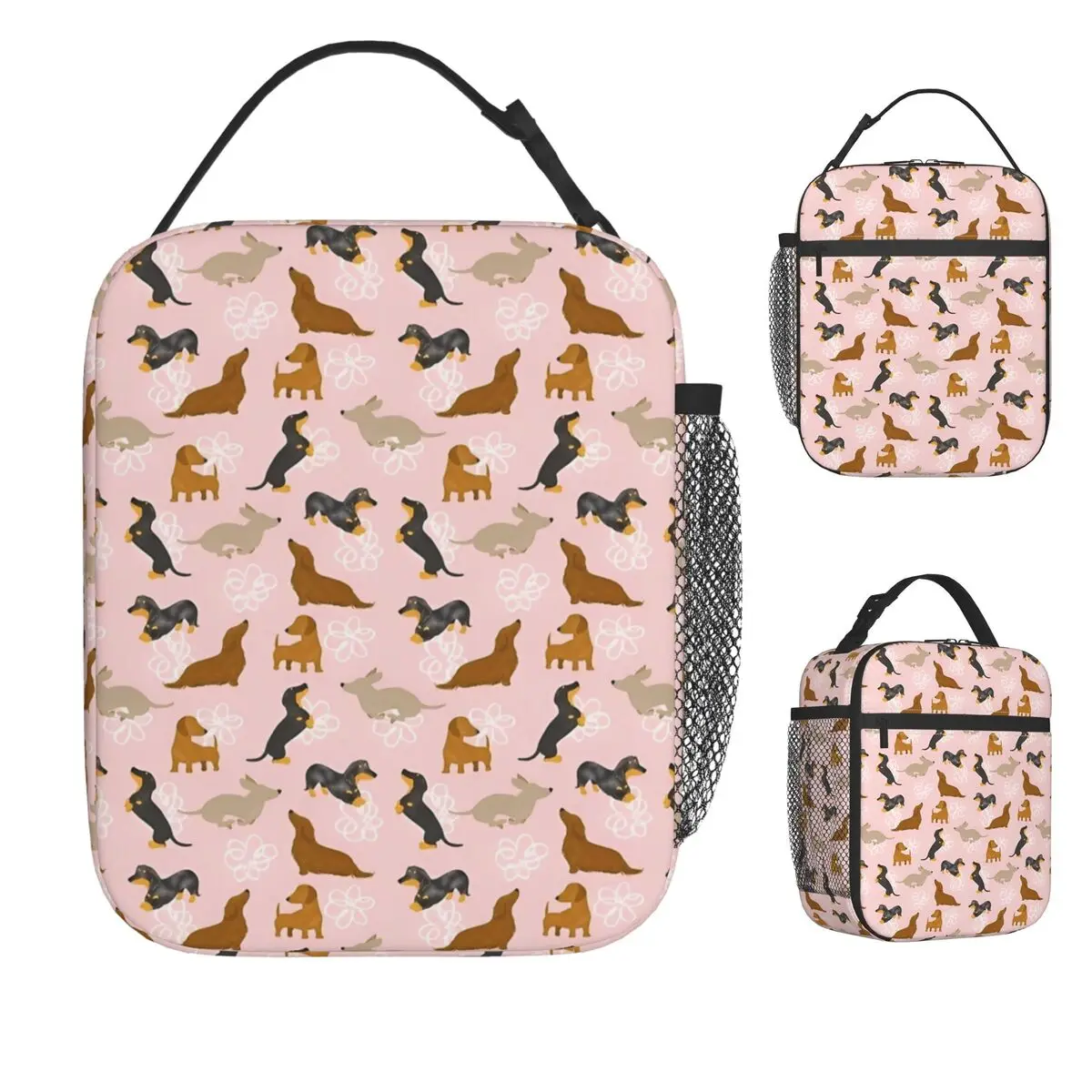 

Life Is Better With A Dachshund Dog Lunch Bag Office Lunch Box For Girls Vintage Print Tote Food Bags Waterproof Cooler Bag