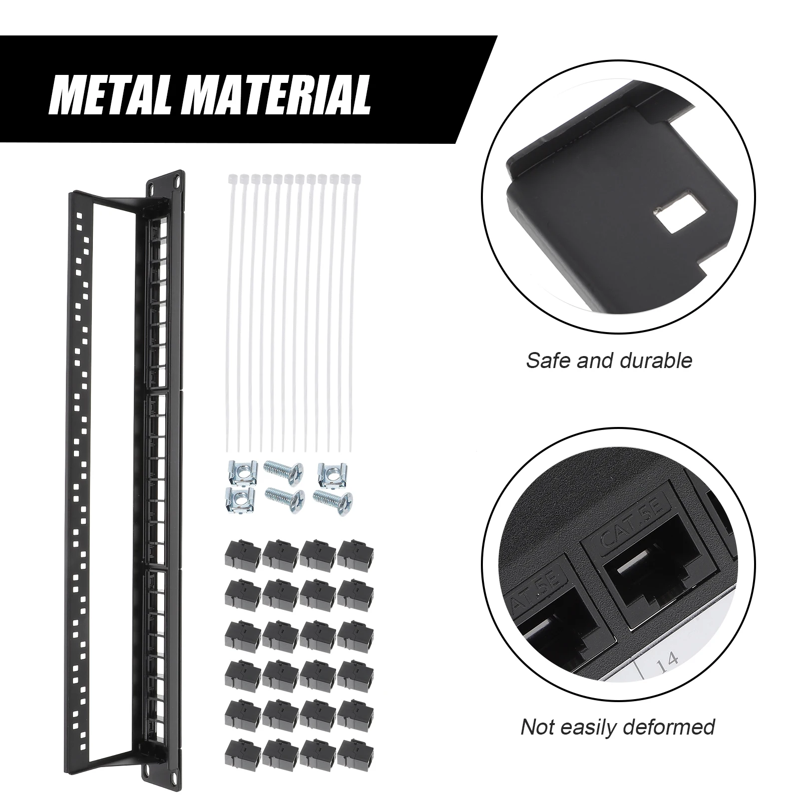 

Patch Panel 24 Port Network Supply Horizontal Rackmount Through Plastic Wallmount for