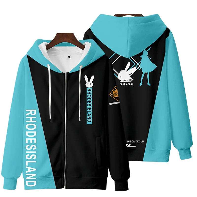 Game Arknights Cosplay Costume Rhodes Island Texas Amiya Nian Chen Lappland Exusiai Men/women 3D Hoodie Zipper Anime Sweatshirts