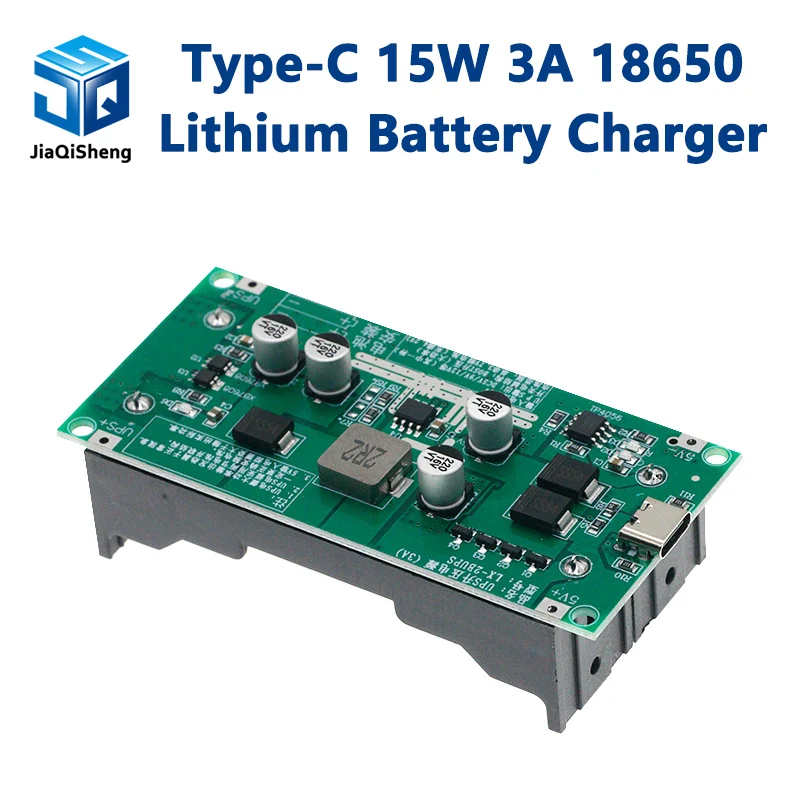 Type-C 15W 3A 18650 Lithium Battery Charger Module DC-DC Step Up Booster Fast Charge UPS Power Supply / Converter 5V 9V 12V