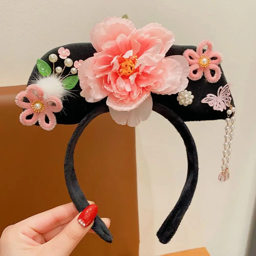 

Antique Flower Chinese Style Headwear Pearl Bow Ancient Style Headband Hanfu Headdress Princess Hair Hoop Hanfu Hair Clip Women