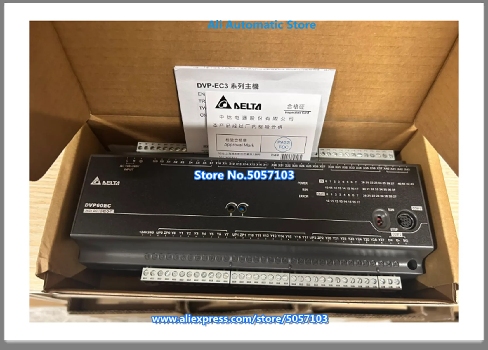 DVP60EC00T3 60-Point Host 36DI 24DO NPN 24VDC 0.5A 4-Channel 20K New