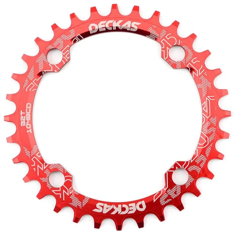 DECKAS Narrow Wide Chainring 104 BCD with Bolts 32/34/36/38T MTB Chain Ring Round coroa 104bcd 38 36 Teeth 8v 9v 10v 11v 12v