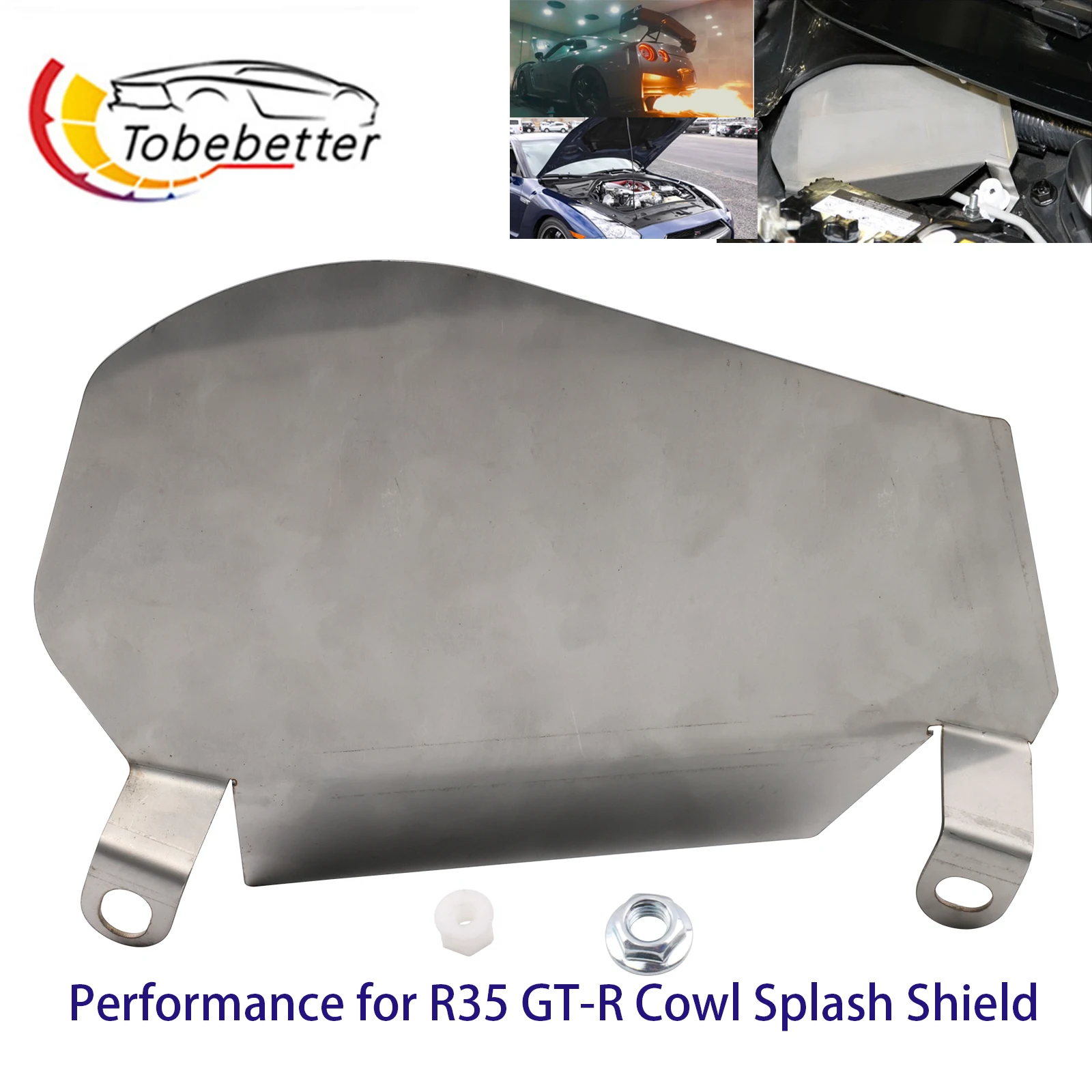 

Performance Cowl Splash Shield protection engine firewall grommet for R35 NISSAN GT-R ALP.07 2009+ LHD 3.8L BLACK SILVER