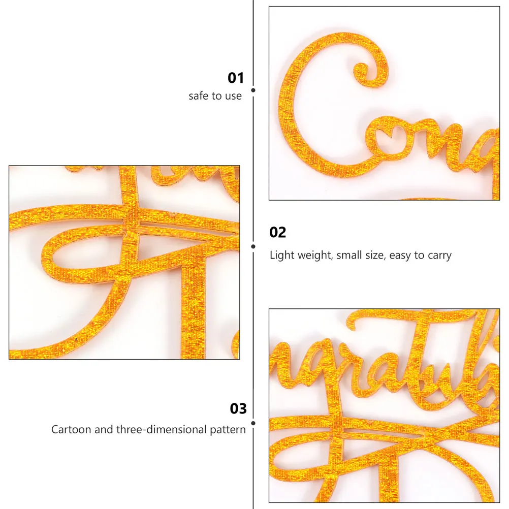 

5Pcs Acrylic Cake Decorations Letter Design Glitter Graduation Cupcake Toppers Party Supplies Festive Birthday Dessert Picks